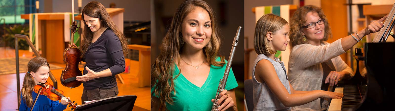 Flute, violin, and piano lessons